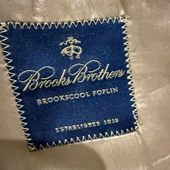 Brooks Brothers Poplin Suit Two-Piece Tan Khaki 40s 34w